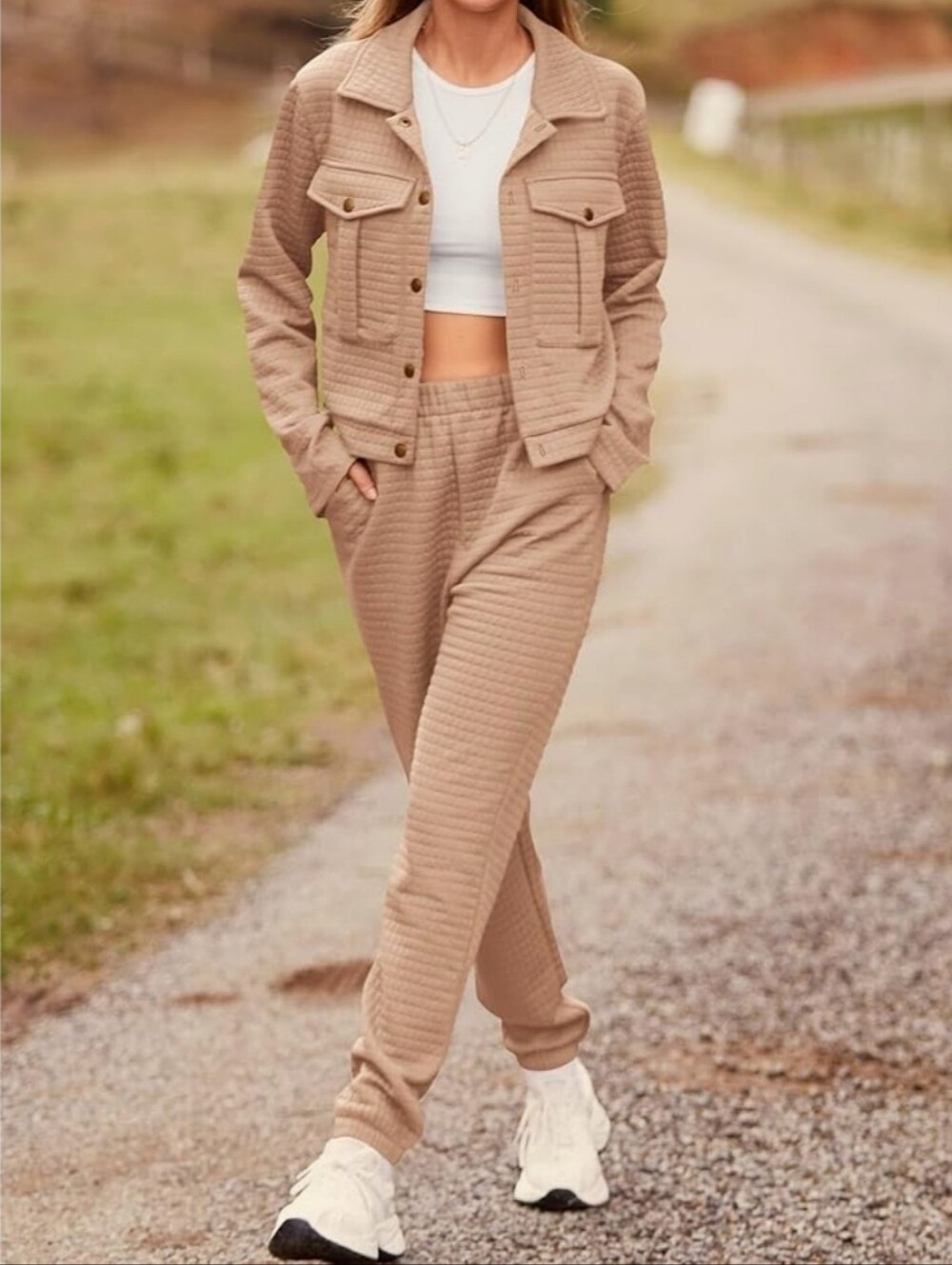 2pcs Stylish Jacket And Pants Jogger Set Casual Sweatpants Outfit Set